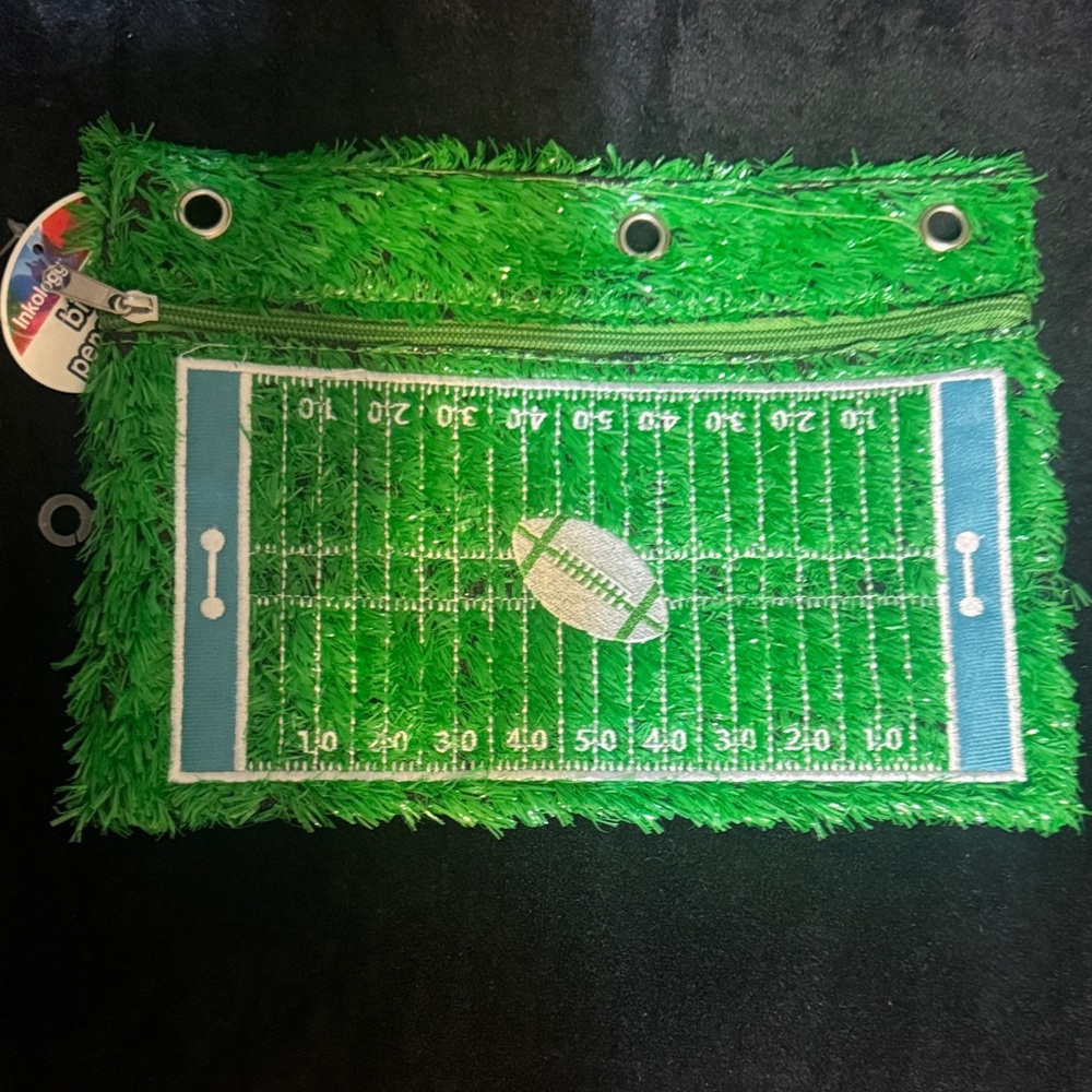 Green Football Field Pencil Pouch